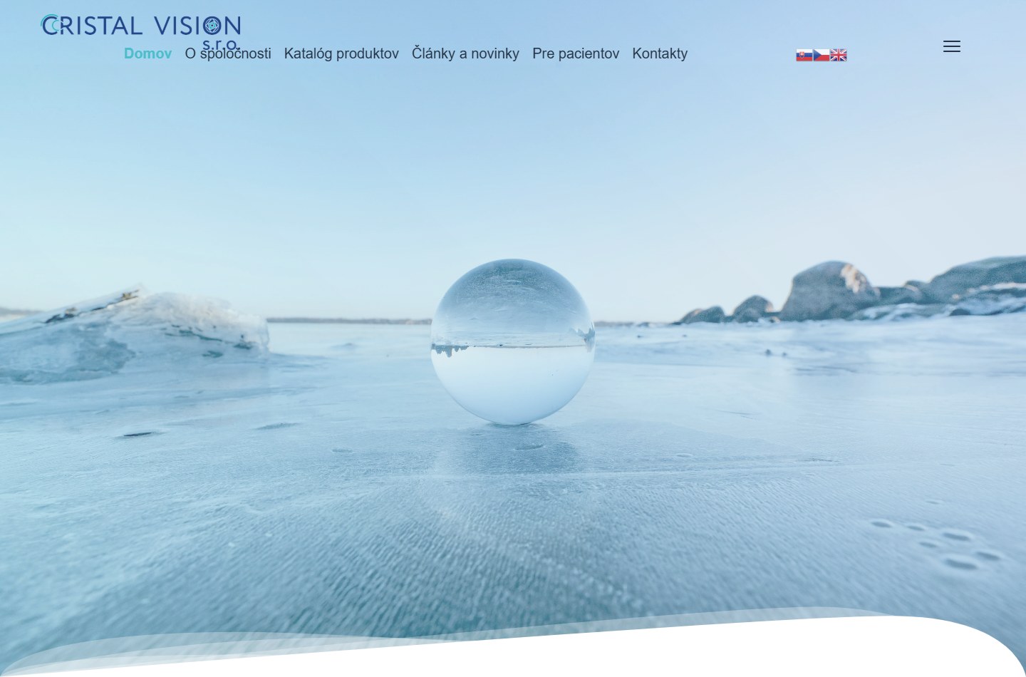Landing page CristalVision - пример сайта Web Creator