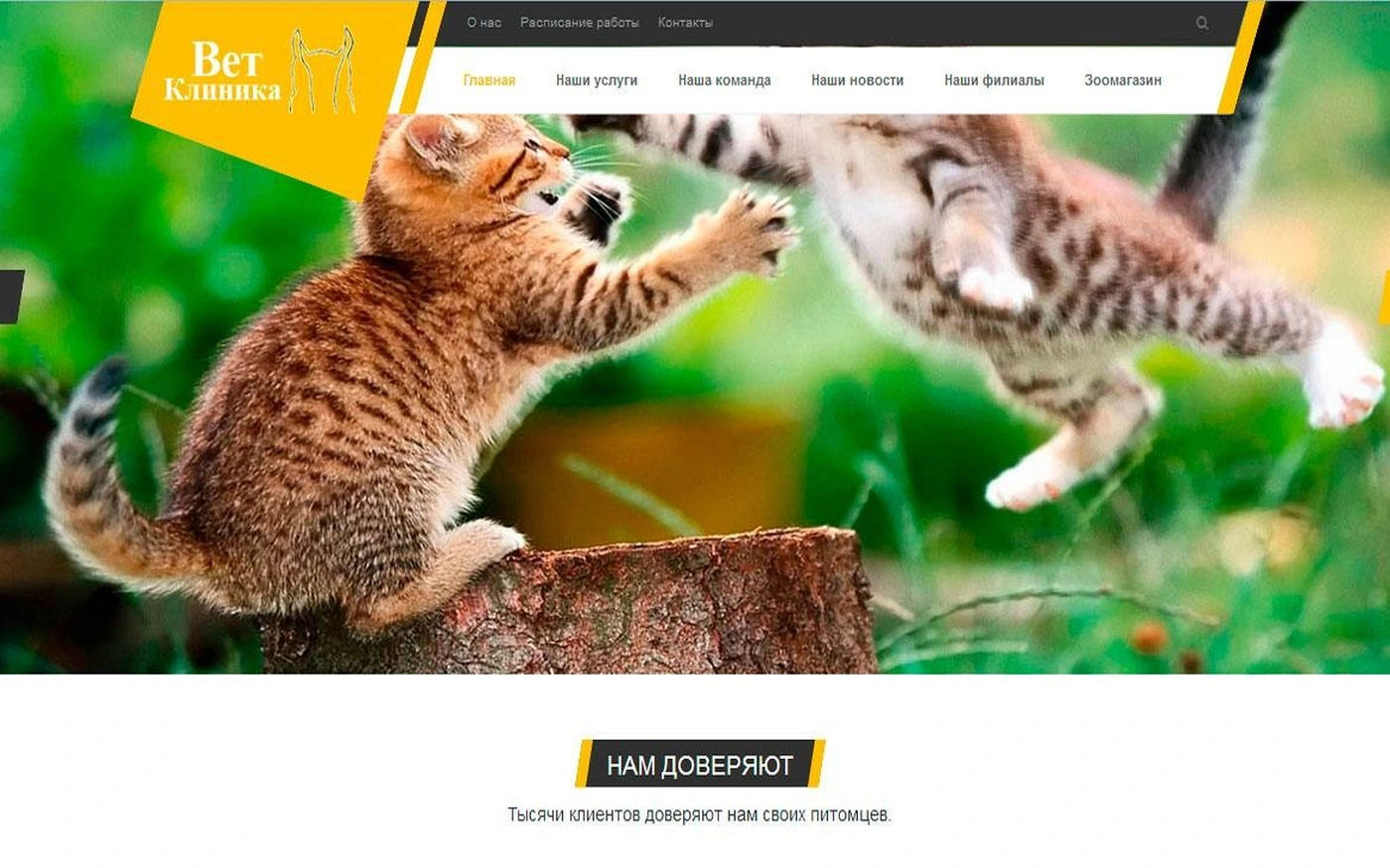 Ветеринарна клініка - приклад сайту Web Creator